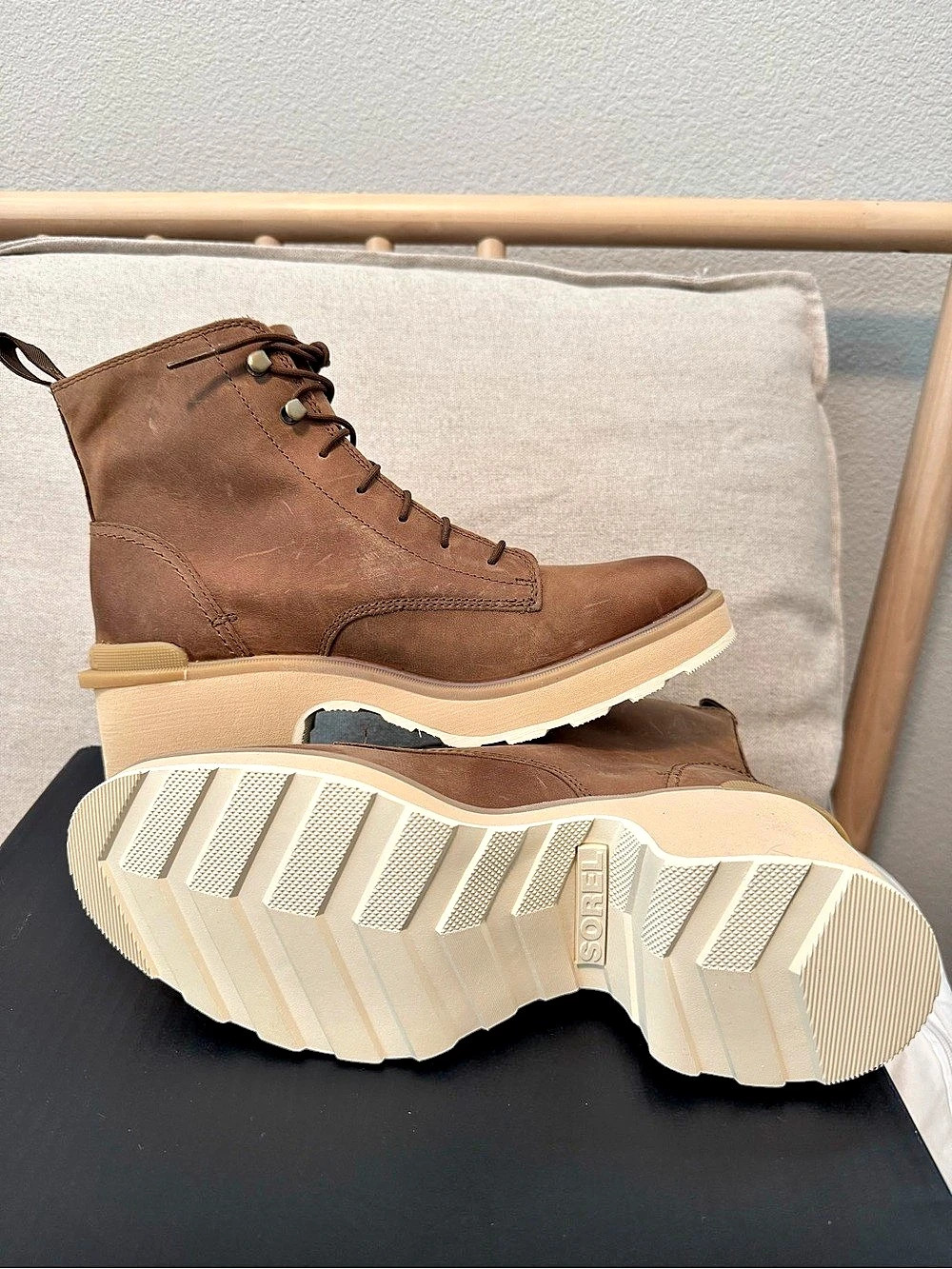 🫎 Sorel Hi-Line Heel Lace-Up Platform Boots 🥾 10 NWT - Picture 4 of 6